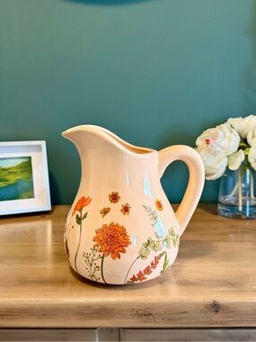 Vintage Style Floral Pitcher Vase Cottagecore Bridgerton Decor